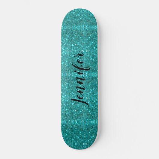 Blue Sparkle gepersonaliseerde meisjes Persoonlijk Skateboard (Voorkant)