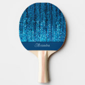 Blue Sparkle gepersonaliseerde Ping Pong Paddle Tafeltennisbatje (Achterkant)