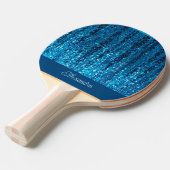 Blue Sparkle gepersonaliseerde Ping Pong Paddle Tafeltennisbatje (Voorkant Gekanteld)