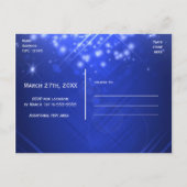 Blue Sparkle Glam Club Vibe PARTY Briefkaart (Achterkant)