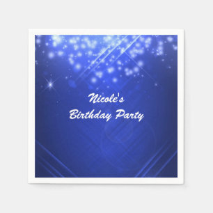 Blue Sparkle Glam Dance Club Feest Servetten