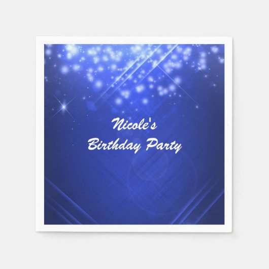 Blue Sparkle Glam Dansclub Feest Servetten (Voorkant)