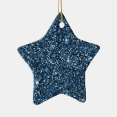 Blue Sparkle Glitter Keramisch Ornament (Rechts)