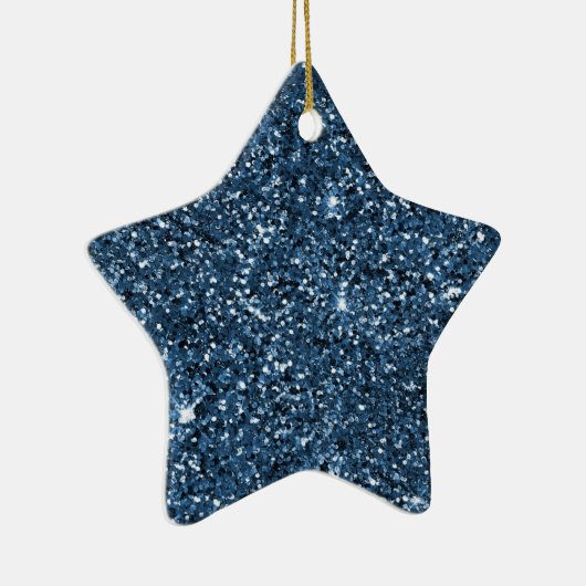 Blue Sparkle Glitter Keramisch Ornament (Rechts)