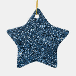 Blue Sparkle Glitter Keramisch Ornament