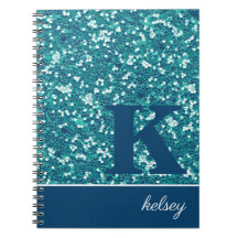 Blue Sparkle Glitter Monogram