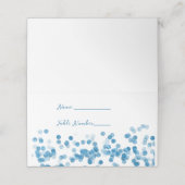Blue Sparkle Glitter Place Card Plaatskaartje (Buitenkant ongevouwen)