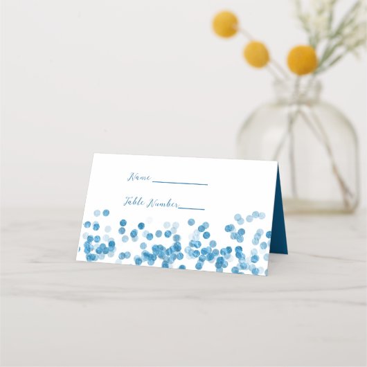 Blue Sparkle Glitter Place Card Plaatskaartje (Voorkant)