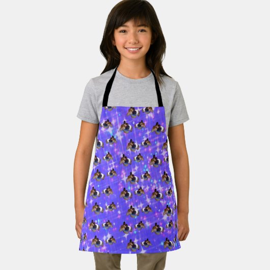 Blue Sparkle Guinee Pig Pattern Schort (Insitu)