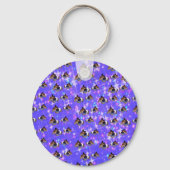 Blue Sparkle Guinee Pigs, Keyring Sleutelhanger (Voorkant)