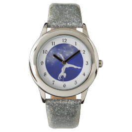 Blue Sparkle Gymnast Horloge