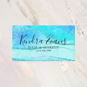 Blue Sparkle Holographic Style Glam Visitekaartje