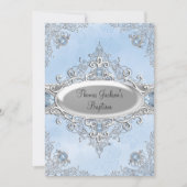 Blue Sparkle Jewel Baptism/Christening Invitation Kaart (Voorkant)