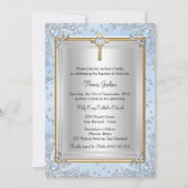 Blue Sparkle Jewel Baptisme Christening Gold Kaart (Voorkant)