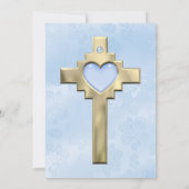 Blue Sparkle Jewel Baptisme Christening Gold Kaart (Achterkant)