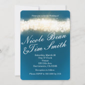 Blue Sparkle Lights Sky Blast Wedding Invitations Kaart (Voorkant)