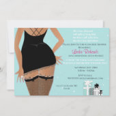 Blue Sparkle Lingerie Bridal Shower Invitation Kaart (Voorkant)