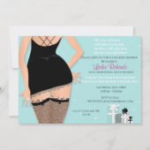 Blue Sparkle Lingerie Bridal Shower Invitation Kaart (Voorkant)
