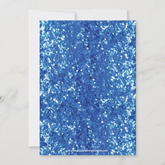 Blue Sparkle-look Bow Afstuderen/Party Kaart (Achterkant)