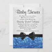 Blue Sparkle-look Bow Boy's Baby shower Kaart (Voorkant)
