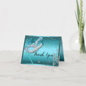 Blue Sparkle Masquerade Dank u kaart (Voorkant)