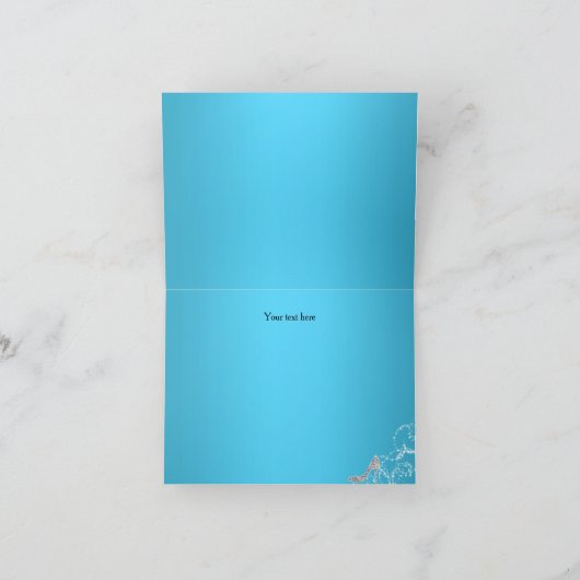 Blue Sparkle Princess Theme Dank je wel kaart (Binnen)