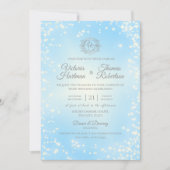 Blue Sparkle Sky Wedding Kaart (Voorkant)