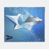 Blue Sparkle Star Perfume Bottle Glam op maat Fleece Deken (Voorkant (Horizontaal))