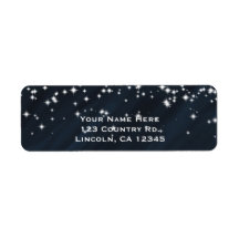 Blue & Sparkle Stars Elegant Glamour Invitation