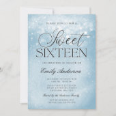 Blue Sparkle Sweet 16 Kaart (Voorkant)