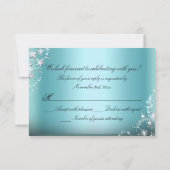 Blue Sparkle Tiara & Stars Quinceanera RSVP (Achterkant)