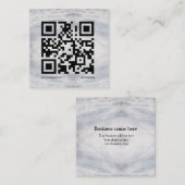 blue sparkle voeg hier logo text Q R code toe Vierkante Visitekaartje (Voorkant / Achterkant)