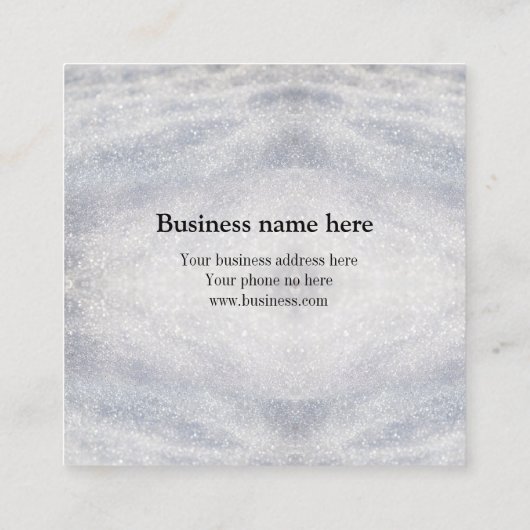 blue sparkle voeg hier logo text Q R code toe Vierkante Visitekaartje (Achterkant)