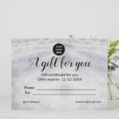 Blue Sparkle Voeg logo Tekst Naam Een Cadeaubon to (Staand voorkant)