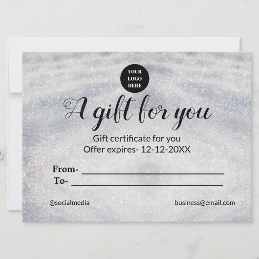 Blue Sparkle Voeg logo Tekst Naam Een Cadeaubon to (Voorkant)