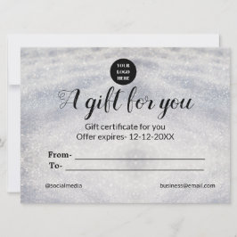 Blue Sparkle Voeg logo Tekst Naam Een Cadeaubon to