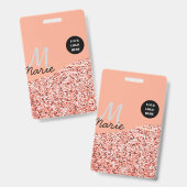 Blue Sparkle Voeg logo tekst toe Bedankt Korting Badge (Voor- en achterkant)