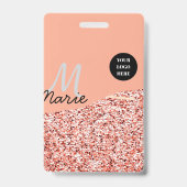 Blue Sparkle Voeg logo tekst toe Bedankt Korting Badge (Achterkant)