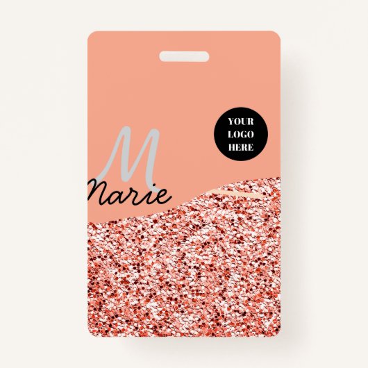 Blue Sparkle Voeg logo tekst toe Bedankt Korting Badge (Achterkant)