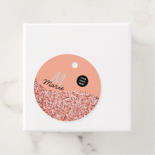 Blue Sparkle Voeg logo tekst toe Bedankt Korting Bedankjes Labels (In situ)