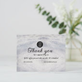 Blue Sparkle Voeg logo tekst toe Bedankt Korting Briefkaart (Staand voorkant)