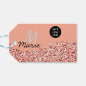 Blue Sparkle Voeg logo tekst toe Bedankt Korting Cadeaulabel (Achterkant Horizontaal)