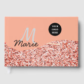 Blue Sparkle Voeg logo tekst toe Bedankt Korting Gastenboek (Voorkant)