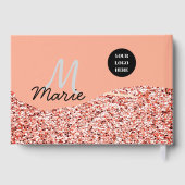 Blue Sparkle Voeg logo tekst toe Bedankt Korting Gastenboek (Achterkant)