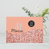Blue Sparkle Voeg logo tekst toe Bedankt Korting Kaart (Staand voorkant)