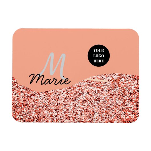 Blue Sparkle Voeg logo tekst toe Bedankt Korting Magneet (Horizontaal)