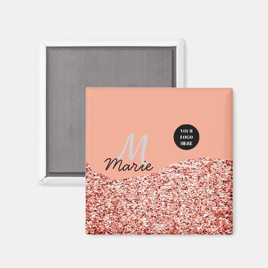 Blue Sparkle Voeg logo tekst toe Bedankt Korting Magneet (Voorkant / Achterkant)