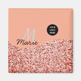 Blue Sparkle Voeg logo tekst toe Bedankt Korting Magneet