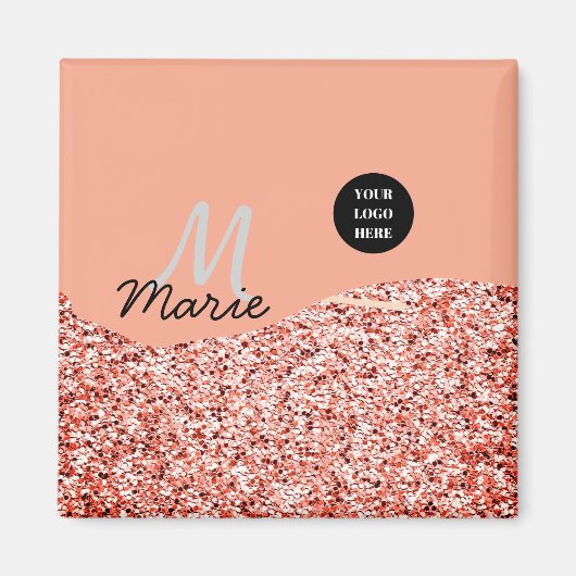 Blue Sparkle Voeg logo tekst toe Bedankt Korting Magneet (Voorkant)