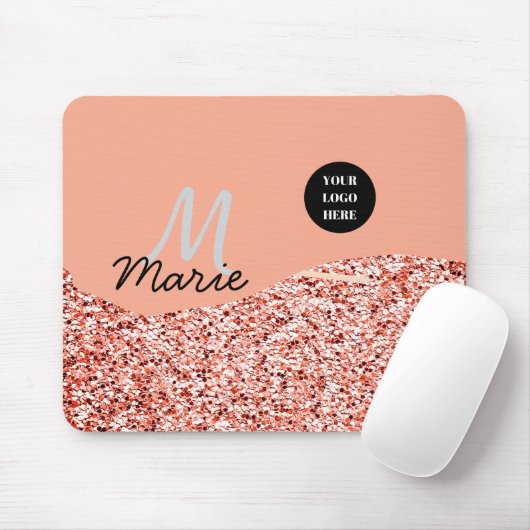 Blue Sparkle Voeg logo tekst toe Bedankt Korting Muismat (Met muis)